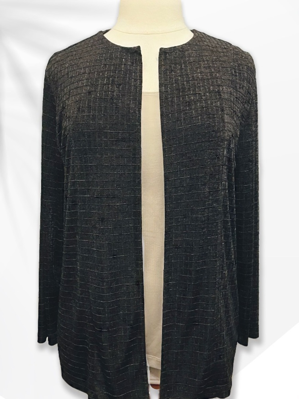 Chico’s Design Women’s Open-Front Textured Cardigan 3/XL